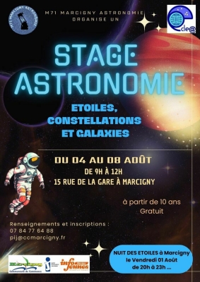 Stage d'Astronomie du 04 au 08 Août à Marcigny