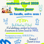Venez jouer à la ludothèque pendant les vacances scolaires d'avril 2026 !
