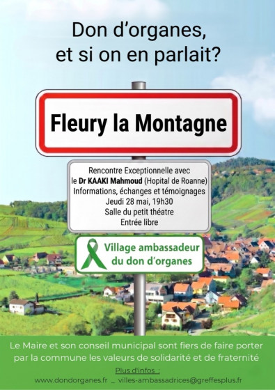 Conférence don d'organes jeudi 28 mai à19h30