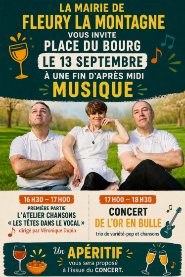 Concert le 13 septembre à partir de 16h30 
